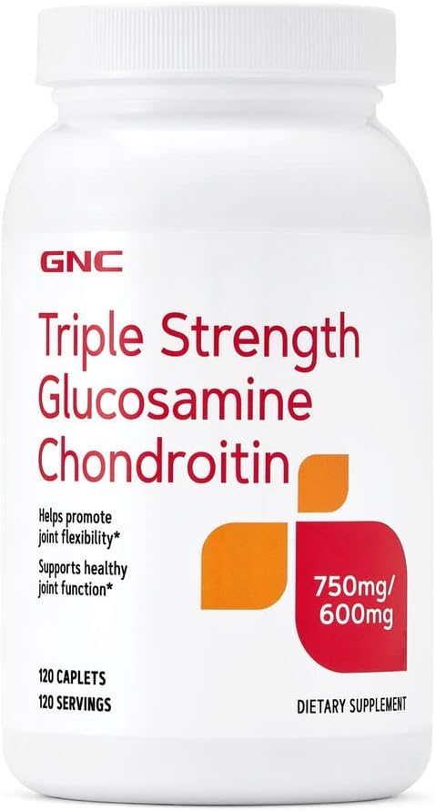 GNC Triple Strength Glucosamine Chondroitin 750mg/600mg, 120 Caplets,