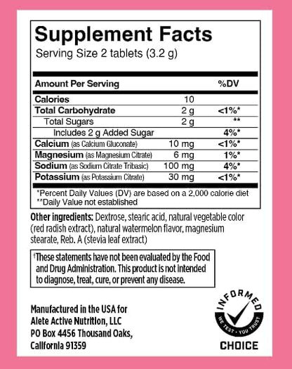SaltStick Electrolyte FastChews Chewable Tablets | 120 Count - Watermelon | Salt Tablets for Runners, Sports Nutrition, Hydration Tablets, Electrolyte Chews | 12 Packets of 10 Tablets Each