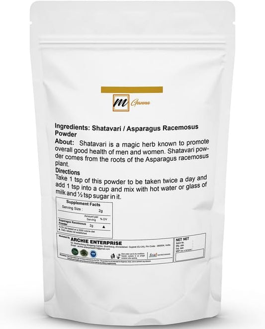 100% Natural Shatavari/Asparagus Racemosus Powder 0.22 LBS 100 GMS
