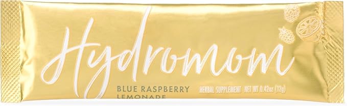 Boobie Hydromom Superfood Electrolyte Drink Mix, Blue Raspberry Lemonade | Refreshing Energy & Hydration Boost for Mamas | On-The-Go & Travel Essentials for Pregnancy, Lactation, & Beyond, 10 Packets