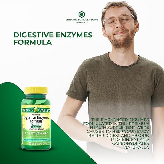 Spring Valley® Probiotic Multi-Enzyme Digestive Formula 200 ct (1) Collagen 30 Capsule