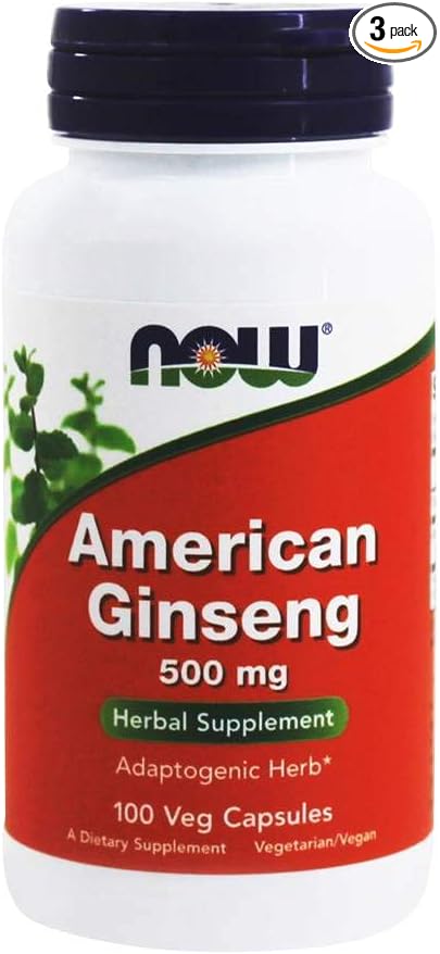 NOW Foods American Ginseng, 100 Capsules, 500 mg 3)