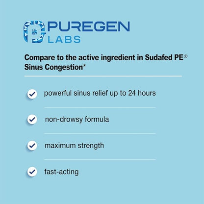 Puregen Labs Nasal Decongestant PE 5 Pack 500 Tablets 10 mg