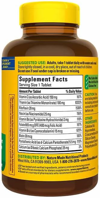 Nature Made Super B-Complex with Vitamin 460 Tablets, 460 Day