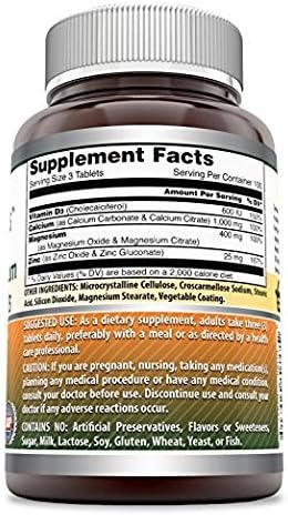Amazing Formulas Calcium Magnesium Zinc D3 Supplement (300 Count 3 Pack)