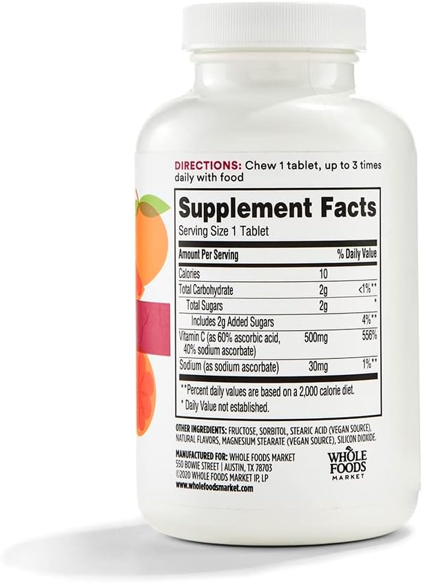 365 by Whole Foods Market, Vitamin 500Mg, 100 100 Tablets