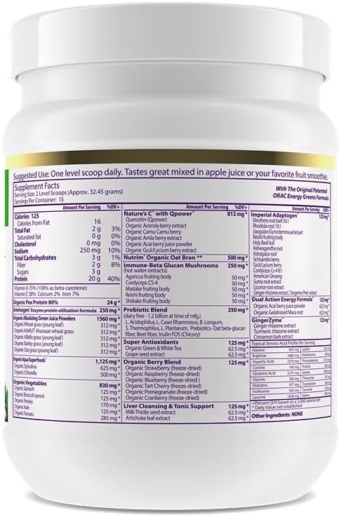 Paradise Herbs, ORAC Energy Proteins & 24 Servings 1 Scoop 20g Protein, 15