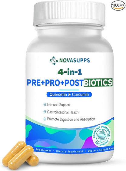 Probiotics Women Men Gut Health: Digestive Health Immune Support Bloating Relief Shelf Stable Strains 35B CFUs per Capsule Complex with Prebiotics Postbiotics Quercetin & Curcumin Supplement