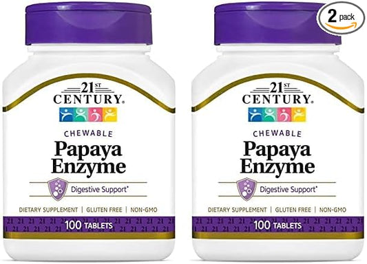 21st Century Papaya Enzyme Chewable Tablets, 100 Count 2)