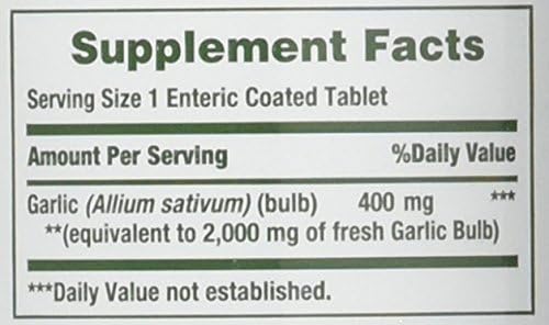 Nature's Bounty Garlic, 2000mg, 120 Coated 2), 2 2 Bottles 120 Tablets