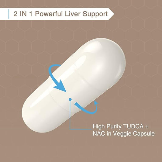 TUDCA with NAC Supplement 1200mg 600 Capsules,Powerful
