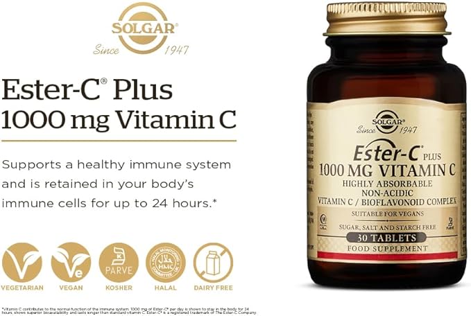 Solgar Ester-C Plus 1000 mg Vitamin 90 Tablets 90 Servings