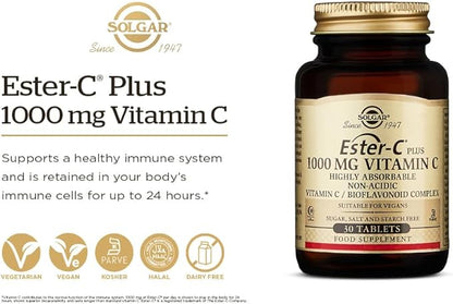 Solgar Ester-C Plus 1000 mg Vitamin 90 Tablets 90 Servings