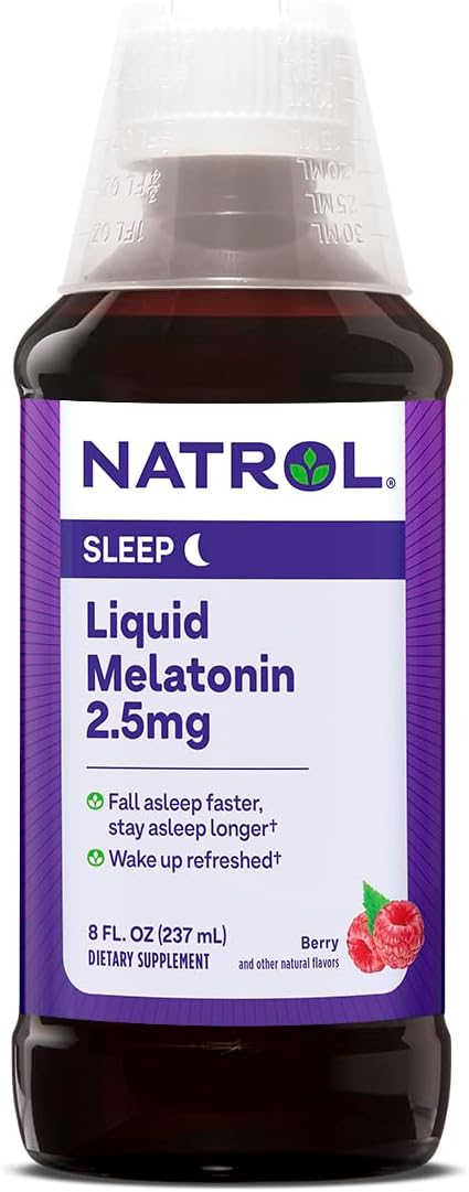 Natrol Liquid Melatonin 2.5mg, Berry-Flavored Dietary 8 Fl 23 Day