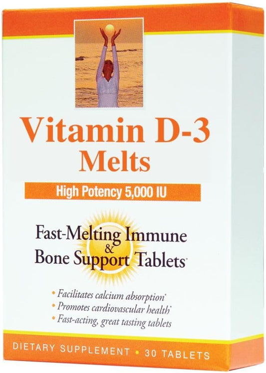 Dr. Newton's Naturals Vitamin D3 Fast-Melting Tablets - 5000 IU (125 mcg) Helps Maintain Healthy Bones and Immune Support - 30 Tablets - Ultimate Absorption – High Potency-Manufactured in USA