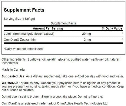Swanson Synergistic Eye Health 60 Softgels 20 mg 2 mg (2 Pack)