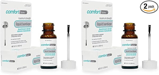 Comfort Zone Liquid Bandage, Topical Analgesic 1 Ounce (2 Pack)