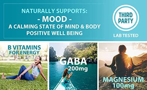 ZENTA - The Natural Relief Supplement to Help Calm Body and Mind | Positive Mood Enhancer - Increase Serotonin Levels with GAB, 5-HTP, Ashwagandha, Chamomile, DMAE | 60 ct
