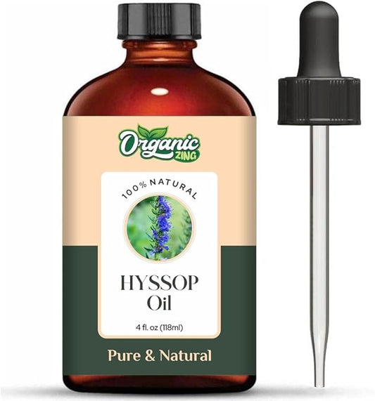 Hyssop (Hyssopus Officinalis) Oil | Pure & Natural Essential Oil for Skincare, Massage, Aroma and Diffusers - 118ml/3.99fl oz