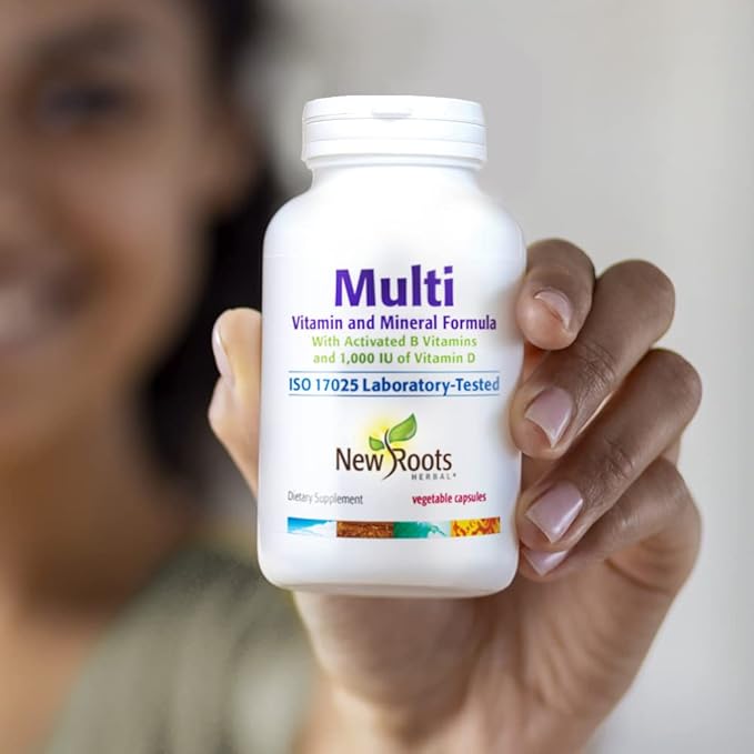 NEW ROOTS HERBAL – Multi (60 Veg Caps)|Vitamins C D E B1 B2 B6 B12, Biotin, Niacin, Zinc | Optimal Health & Energy| Healthy Skin| Supports Immunity