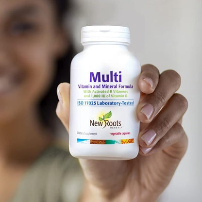 NEW ROOTS HERBAL – Multi (60 Veg Caps)|Vitamins C D E B1 B2 B6 B12, Biotin, Niacin, Zinc | Optimal Health & Energy| Healthy Skin| Supports Immunity