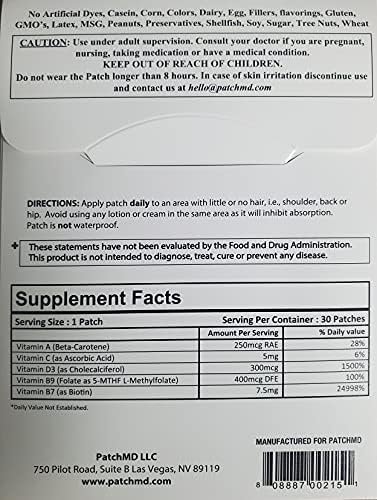 PatchMD - Biotin Plus Patches - 30 Days Supply