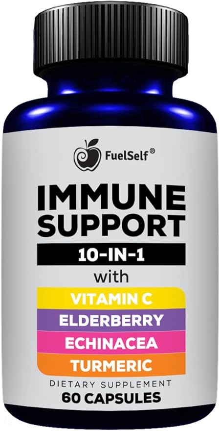 Immune Support Booster Supplement with Elderberry, B6, Zinc, 60 Count, 1 Pack