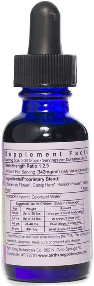 Children's Tranquility Tincture, Herbal Supplement 1oz Bottle