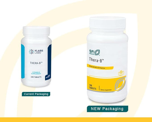 Klaire Labs Thera-B - Essential Vitamin B Complex, Hypoallergenic Formula with Activated Metafolin Folate (L-5-MTHF), Biotin & Methylcobalamin (100 Tablets)