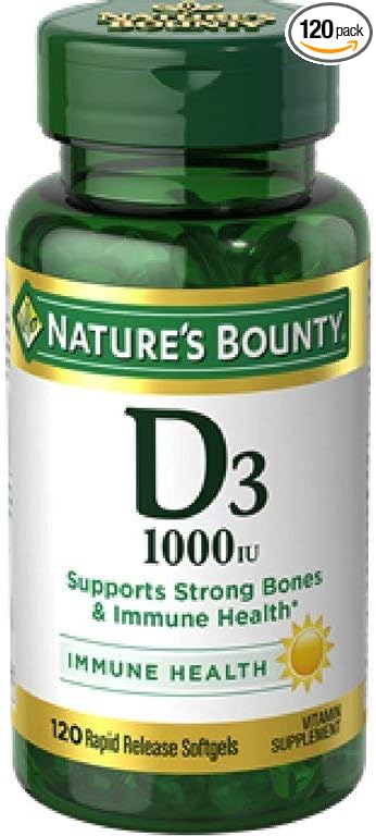 Nature's Bounty Vitamin D3 1000 IU 120 Softgels 12)