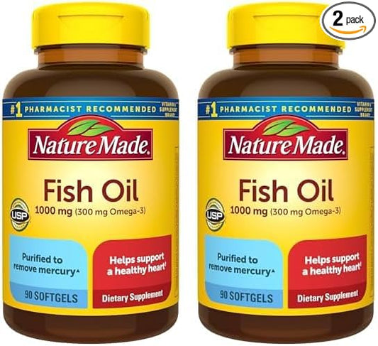 Nature Made Fish Oil 1000 mg 3 Fish 90 Softgels, 45 Day 2)