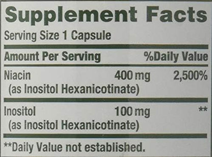 Nature's Bounty Flush Free Niacin 500 240 Capsules (2 X 120 Count