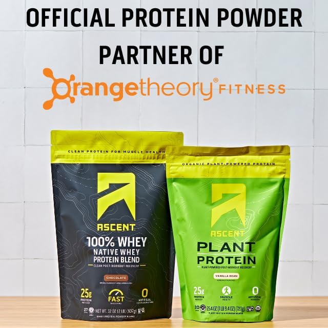 Ascent Plant Based Protein Powder 4g BCAA, 2g Leucine 18 Servings