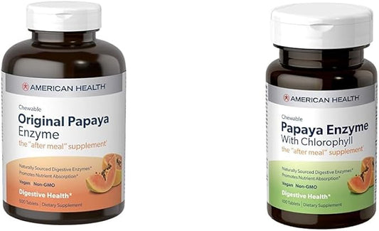 American Health Papaya Digestive Enzyme Chewable 600 Count 100 Count