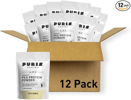 PURIS® Organic Pea Protein Powder, 100% 2 LB (2 Pound 12), Unflavored)