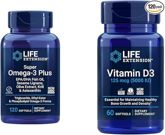 Life Extension Super Omega-3 Plus EPA/DHA D3 125 125 mcg (5000 IU),