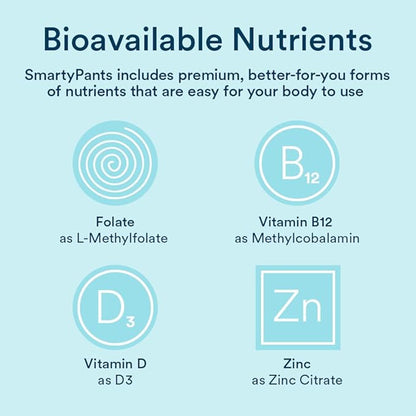 SmartyPants Multivitamin for Men, Organic Gummies: CoQ10, Methylfolate, 3 (ALA), D3, C, B12, B6, B6, Vitamin 120 Gummies (30 Day