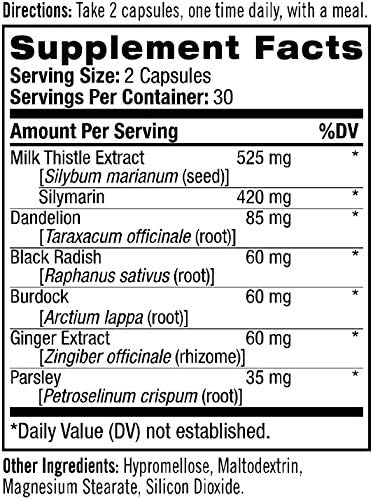 Natrol Milk Thistle 525 mg per 60 Capsules, 30 Day