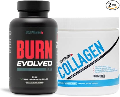 Sculpt Nation by V Shred Burn Evolved 2.0 and Collagen Peptides Powder Bundle