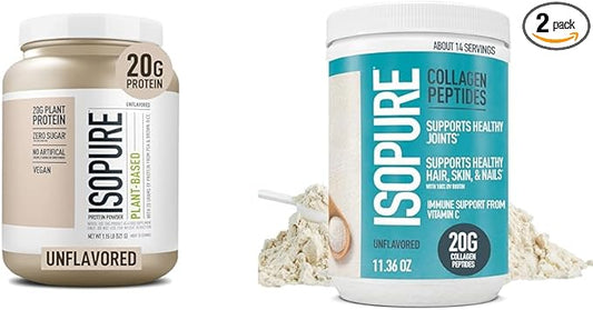Bundle of Isopure Unflavored Organic Vegan 20 Servings 14 Servings,
