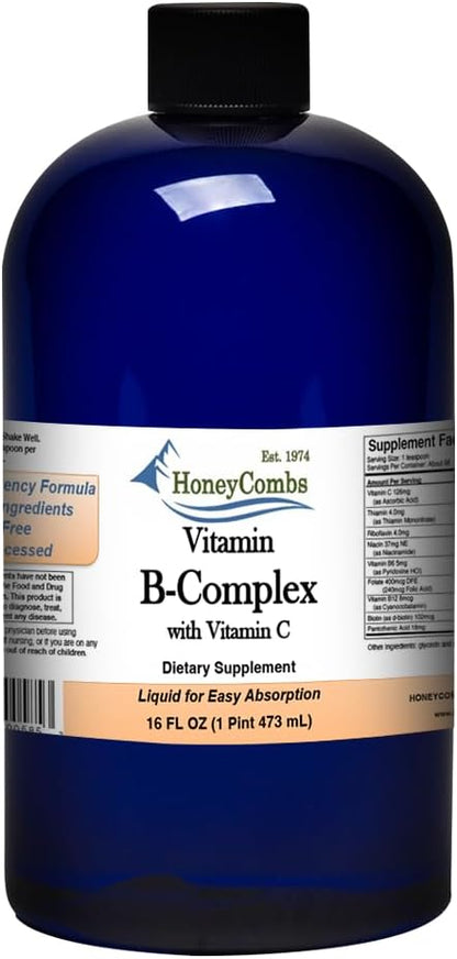 HoneyCombs Vitamin B Complex Drops – B1, B2, B2, B3, B3, B5, B5, B6, B6, B7, B7, B9, B9, B12 B12 & 16 Fl