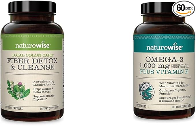 NatureWise Total Colon Care Fiber Cleanse 3 Fish [60 Count