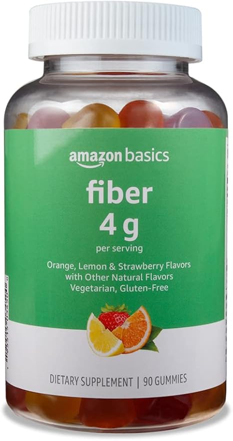Amazon Basics (previously Solimo) Fiber 4g Gummy 90 Gummies (2 per