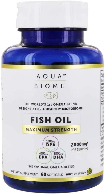 Enzymedica Aqua Biome, Omega-3, Maximum Strength, 1,000 mg, 60 Softgels