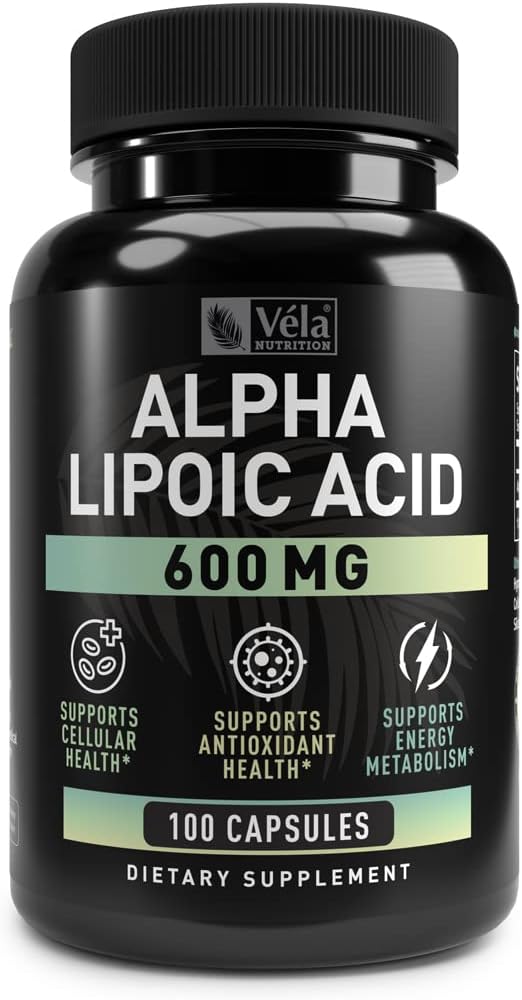 Alpha Lipoic Acid Supplement (ALA) + 600mg Per 100 Capsules