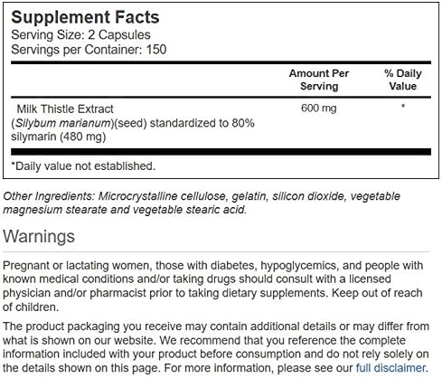 Vitacost Milk Thistle Extract 600 mg 300 Capsules