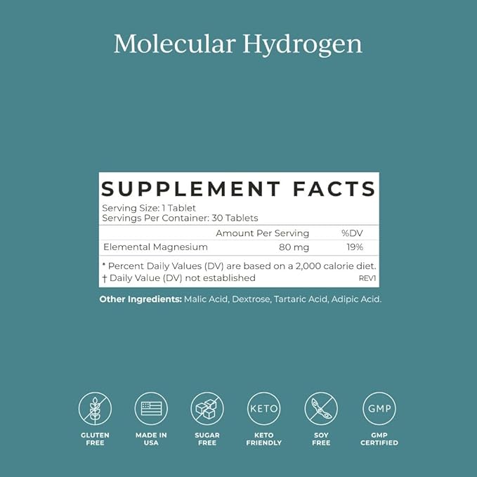 CYMBIOTIKA Molecular Hydrogen Water Tablets 30 Tablets, 12 ppm
