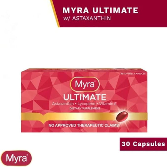 Myra Utimate Capsules: Astaxanthin, Lycopene and 30 Softgel