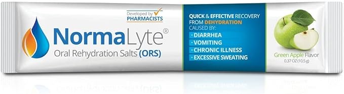 NormaLyte Oral Rehydration Salts-Helps Dietary Management of POTS Syndrome Symptoms- 1 Pouches -30 Sticks (Yields 500mL per Pack)-Apple| Energy Supplements, Potassium Supplement, Dehydration Recovery