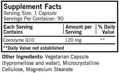 Coenzyme Q10 120 mg Capsules - Hypo - 90 ct
